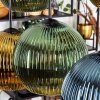 Koyoto hanging light, globe light, pendant light blue, gold, green, 6-light sources