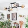 Ripoll ceiling light, globe light Amber, clear, Smoke-coloured, 8-light sources