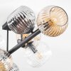 Ripoll ceiling light, globe light Amber, clear, Smoke-coloured, 8-light sources