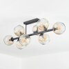 Ripoll ceiling light, globe light Amber, clear, 8-light sources