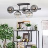 Ripoll ceiling light, globe light clear, Smoke-coloured, 5-light sources