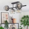 Ripoll ceiling light, globe light clear, Smoke-coloured, 5-light sources