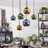 Koyoto hanging light, globe light, pendant light blue, gold, green, 6-light sources
