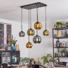 Koyoto hanging light, globe light, pendant light blue, gold, green, 6-light sources