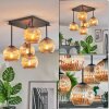 Ripoll ceiling light, globe light Amber, 5-light sources