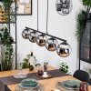 Gastor hanging light, globe light, pendant light chrome, Smoke-coloured, 5-light sources