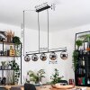 Gastor hanging light, globe light, pendant light chrome, Smoke-coloured, 5-light sources