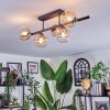 Chehalis ceiling light, globe light Amber, clear, 5-light sources