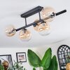 Chehalis ceiling light, globe light Amber, clear, 5-light sources