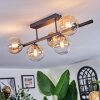 Chehalis ceiling light, globe light Amber, clear, 5-light sources
