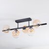 Chehalis ceiling light, globe light Amber, clear, 5-light sources