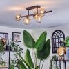 Chehalis ceiling light, globe light Amber, clear, 5-light sources