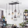 Koyoto hanging light, globe light, pendant light Amber, clear, Smoke-coloured, 6-light sources