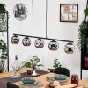 Ripoll hanging light, globe light, pendant light chrome, Smoke-coloured, 5-light sources
