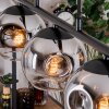 Ripoll hanging light, globe light, pendant light chrome, clear, Smoke-coloured, 5-light sources