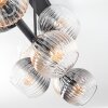 Koyoto ceiling light, globe light Amber, clear, Smoke-coloured, 8-light sources