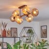 Ripoll ceiling light, globe light Amber, 8-light sources