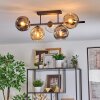 Ripoll ceiling light, globe light Amber, clear, Smoke-coloured, 5-light sources