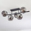 Ripoll ceiling light, globe light Smoke-coloured, 5-light sources