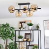 Ripoll ceiling light, globe light Amber, 5-light sources