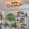 Ripoll ceiling light, globe light Amber, 5-light sources