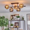 Ripoll ceiling light, globe light Amber, Smoke-coloured, 5-light sources