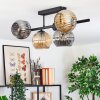 Ripoll ceiling light, globe light Amber, clear, Smoke-coloured, 5-light sources