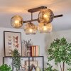 Ripoll ceiling light, globe light Amber, clear, Smoke-coloured, 5-light sources