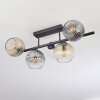 Ripoll ceiling light, globe light Amber, clear, Smoke-coloured, 5-light sources