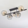 Ripoll ceiling light, globe light Amber, clear, Smoke-coloured, 5-light sources