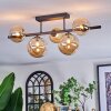 Chehalis ceiling light, globe light Amber, 5-light sources