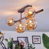 Chehalis ceiling light, globe light Amber, 5-light sources