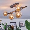 Chehalis ceiling light, globe light Amber, 5-light sources