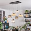 Koyoto hanging light, globe light, pendant light Amber, clear, Smoke-coloured, 6-light sources