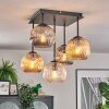 Ripoll ceiling light, globe light Amber, clear, Smoke-coloured, 5-light sources