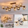 Koyoto ceiling light, globe light gold, black, 10-light sources