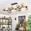 Koyoto ceiling light, globe light gold, black, 10-light sources