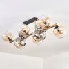Koyoto ceiling light, globe light gold, black, 10-light sources