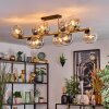 Koyoto ceiling light, globe light gold, black, 10-light sources