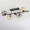 Ripoll ceiling light, globe light Amber, clear, Smoke-coloured, 5-light sources