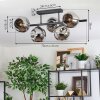 Ripoll ceiling light, globe light chrome, Smoke-coloured, 5-light sources
