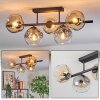 Ripoll ceiling light, globe light Amber, clear, Smoke-coloured, 5-light sources