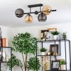 Koyoto ceiling light, globe light Amber, clear, Smoke-coloured, 5-light sources