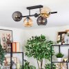 Koyoto ceiling light, globe light Amber, clear, Smoke-coloured, 5-light sources