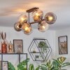 Koyoto ceiling light, globe light clear, Smoke-coloured, 8-light sources