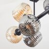 Ripoll ceiling light, globe light Amber, Smoke-coloured, 8-light sources