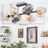 Ripoll ceiling light, globe light Amber, Smoke-coloured, 8-light sources