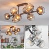 Ripoll ceiling light, globe light clear, Smoke-coloured, 8-light sources