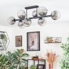 Ripoll ceiling light, globe light clear, Smoke-coloured, 8-light sources