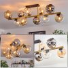 Koyoto ceiling light, globe light gold, black, 10-light sources
